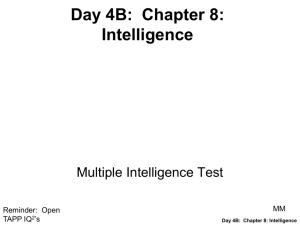 Day 4B: Chapter 8: Intelligence