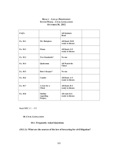 Boalt Week 10 - Civil Litigation