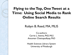 Using Social Media to Rank Online Search - HSLS