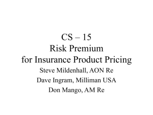 Risk Premium for Insurance Product Pricing