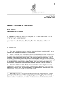 A14. A WIPO Medical Device Related Patent Arbitration