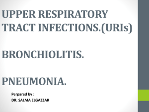 upper respiratory tract infections.(urti) bronchiolitis. pneumonia.