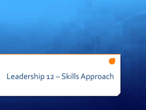 Leadership 12 * Skills Approach