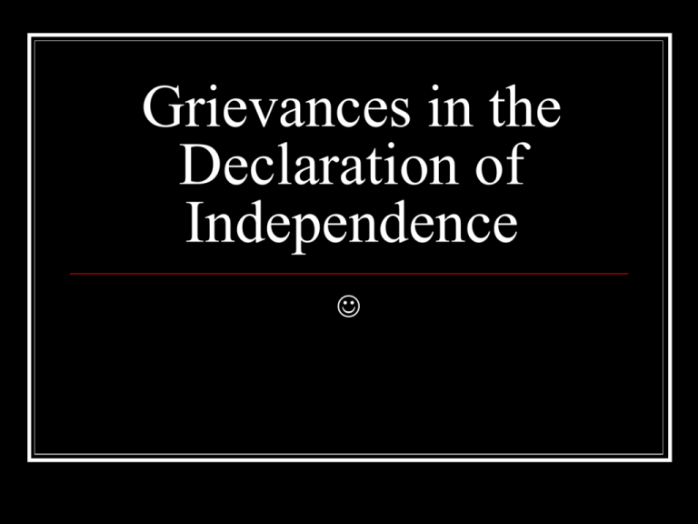 grievances-in-the-declaration-of-independence