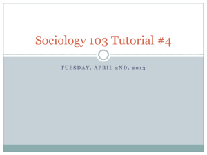 Sociology 103 Tutorial