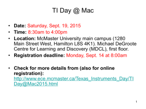 TI Day @ Mac. - Department of Electrical and Computer Engineering
