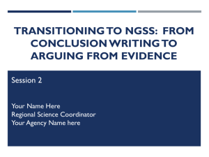 Transitioning to NGSS: From Conclusion Writing to arguing from