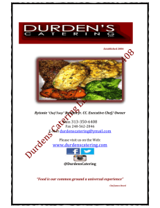 7.95 per Person - Durden's Catering