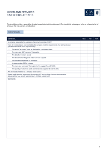GST checklist 2015