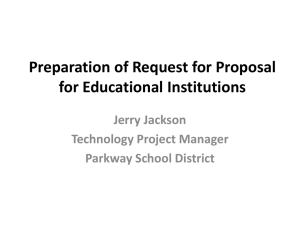 Preparation of Request for Proposal for Educational