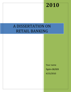 A Study on Retail Banking with special reference to YES BANK