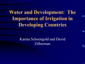 Water and Development - Agricultural and Resource Economics
