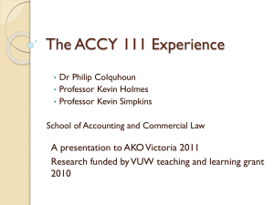 The ACCY 111 Experience
