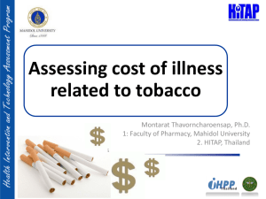 Session 2 : Making a case - assessing cost of illness related to tobacco