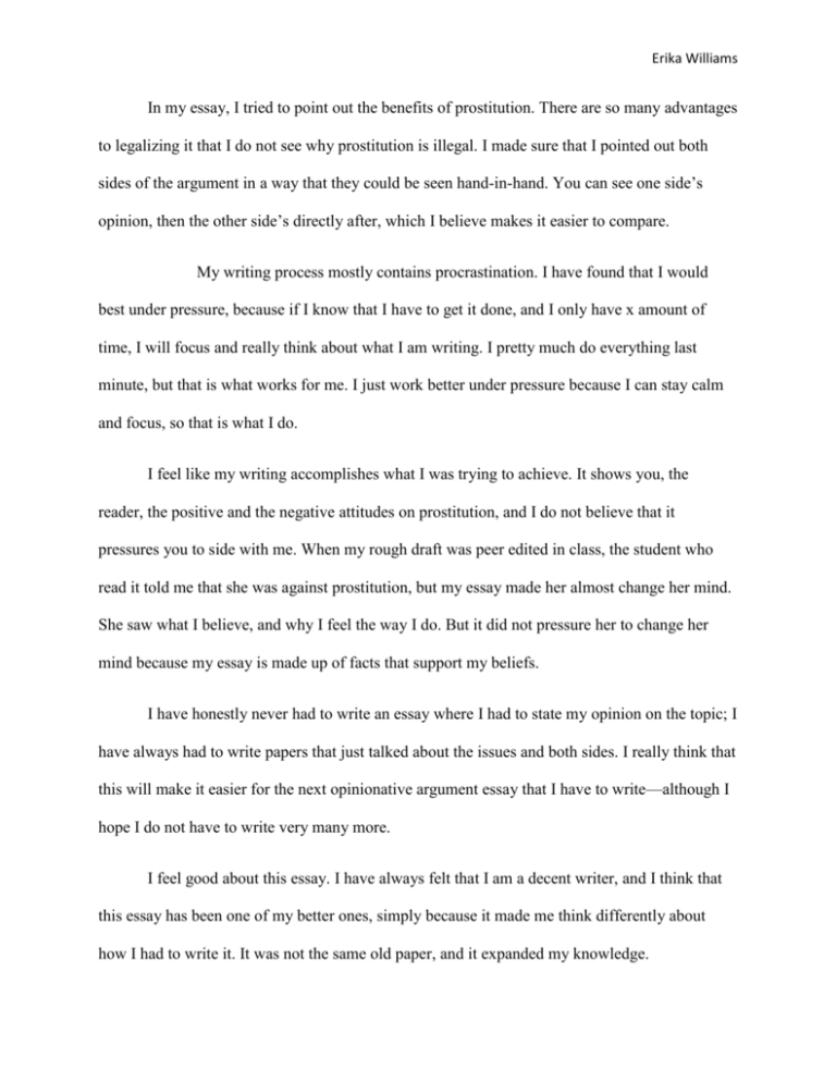 essay about prostitution