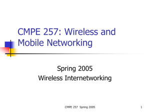 CMPE 293: Wireless and Mobile Networking