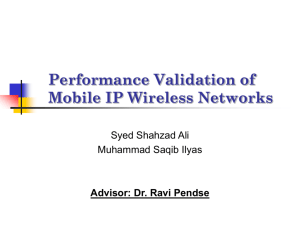 Mobile IP Thesis Presentation Sep 29th 2001