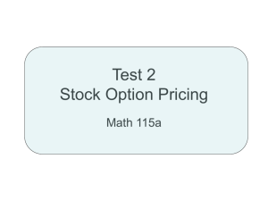 Test 2 Stock Option Pricing
