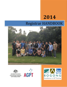 Registrar Handbook - Bogong GP Training