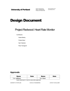 Design Document 1.0 - University of Portland