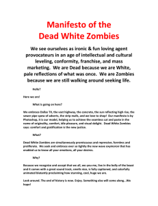 Manifesto of the Dead White Zombies We see ourselves as ironic