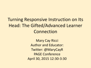 Turning Responsive Instruction on Its Head: The Gifted/Advanced