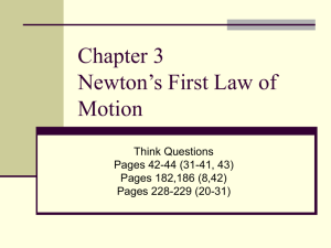 Chapter 3 Newton's First Law of Motion