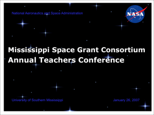 Toy's in Space - Mississippi Space Grant Consortium