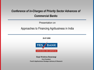 Yes Bank Approaches to Agribusiness