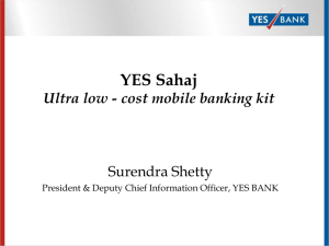 YES Sahaj Ultra low - cost mobile banking kit
