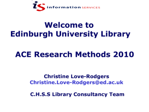 Library Resources PPT slides - Postgraduate Research Methods
