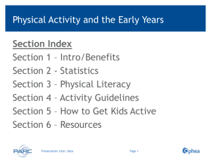 SECTION 1 Intro/Benefits Of Physical Activity - PARC
