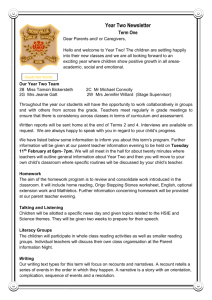 Year Two Newsletter Term One