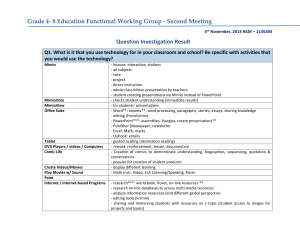 Grade 4- 8 Education Functional Working Group