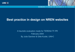 Best practise in NREN websites