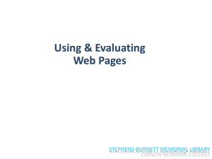 Searching for and Evaluating Web pages - Carson