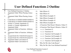 CS1313 User Defined Functions Lesson 2