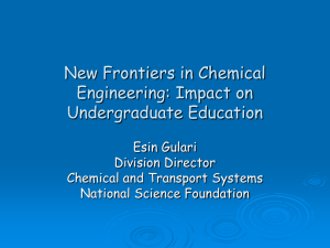New Frontiers in Chemical Engineering: Impact on Undergraduate