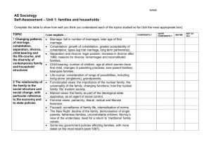 Self-Assessment – Unit 1: families and households