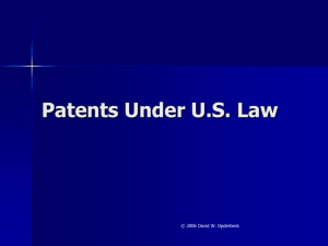 Patents Under U.S. Law