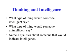 Thinking and Intelligence