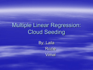 Multiple Linear Regression: Cloud Seeding