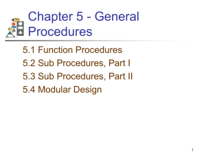 Function Procedures