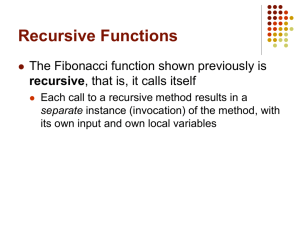 Recursive Functions