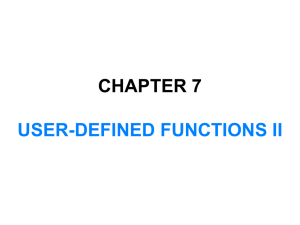 Chapter 7 User-Defined Functions II