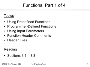 Functions, Part 1 of 3