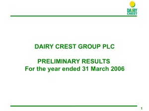 Slide 1 - Dairy Crest