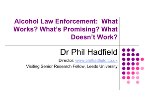 Alcohol Law Enforcement: What Works?