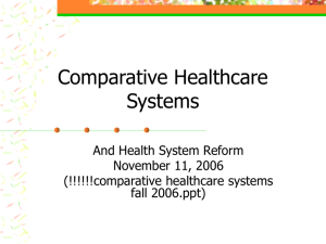Comparative Healthcare Systems