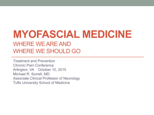 Myofascial Medicine Where are we now? Where should we be going?
